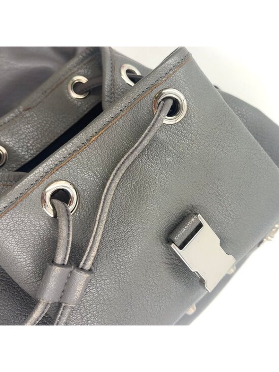 Balenciaga Motocross Leather Gray Backpack Silver main image 11